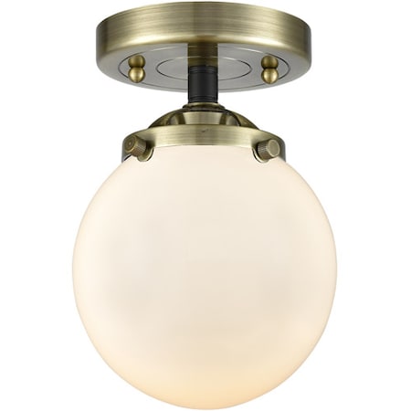 Innovations Lighting One Light Vintage Dimmable, White Glass Led Semi-Flush Mount 284-1C-BAB-G201-6-LED
